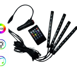 Genel Markalar 12 Led Ayak Altı Led Lamba Kumandalı Sese Duyarlı Çakmaklık Girişli Rgb Araç Içi Aydınlatma